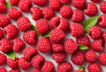ripe raspberry isolated on white background