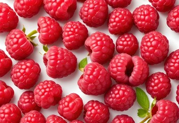 ripe raspberry isolated on white background