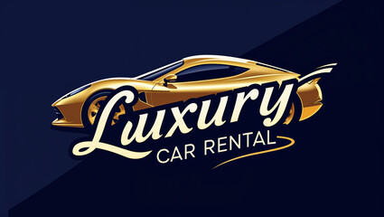 Sleek Golden Sports Car Vector Illustration For Luxury Car Rental Services