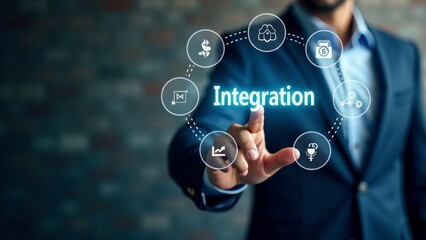 Man Integrates Digital Services- Point of View