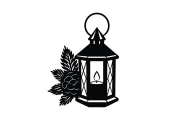 Christmas candle Silhouette vector illustration