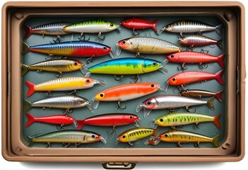 Fishing lure box isolated on white