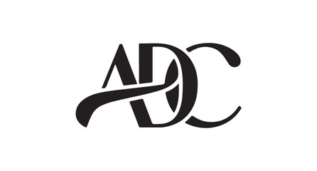 Elegant black monogram of letters A, D, and C.