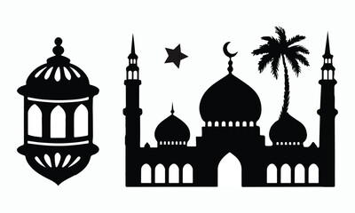 mosque Vector Design. Creative mosque icon. Islam peaceful place. Makkah and madina. silhouette mosque, creative Design.