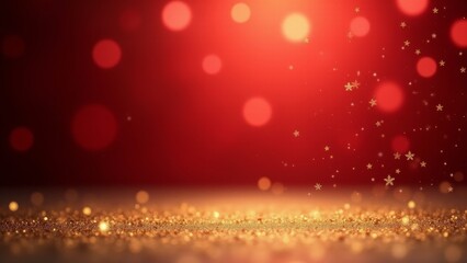 Elegant Red And Gold Bokeh Background
