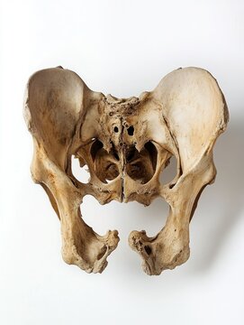 Anatomical Study: Isolated Pelvic Bone Structure on Clean White Background