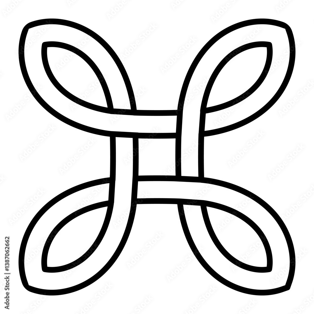Poster celtic knot illustration representing interconnectedness and endless cycles