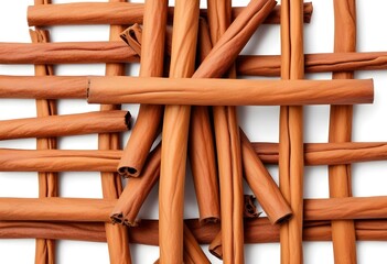 Cinnamon sticks isolated on white background
