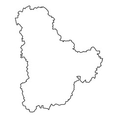 Kyiv Oblast Outline Map, Administrative Ukrainian Region Border