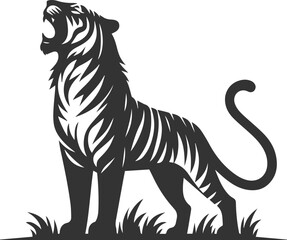 Obraz premium Tiger vector silhouette