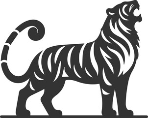 Obraz premium Tiger vector silhouette