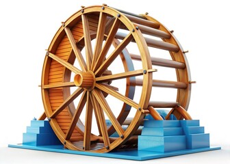 Water Wheel Clipart Illustration for Design
