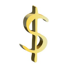 3d dollar currency symbol. Single element for design