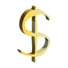 Obraz premium 3d dollar currency symbol. Single element for design