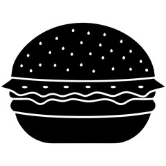 A hamburger vector illustration of Silhouettes illustration 