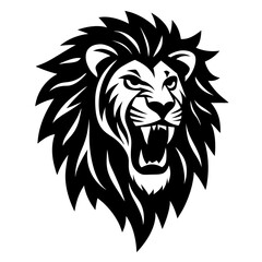 Obraz premium Lion head vector illustration Silhouettes illustration on White background