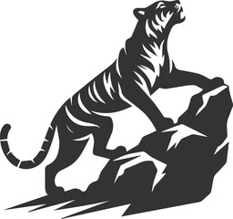 Obraz premium Tiger vector silhouette