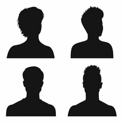 head and shoulders silhouette set