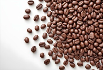 Obraz premium roasted coffee beans isolated on white background