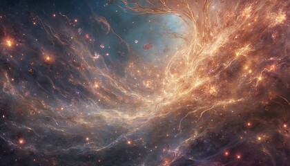 cosmic nebula in vibrant colors  astronomical phenomena stock image