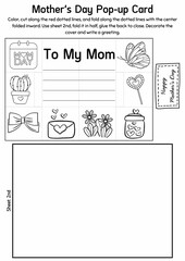 Create a heartfelt Mother’s Day pop-up card with this printable template! Perfect for kids and DIY lovers, this 3D card makes a unique handmade gift for mom. Easy to cut, fold, and assemble!