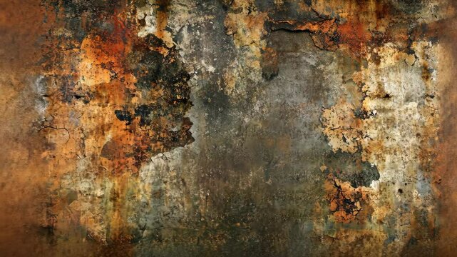 Abstract aged metal background with rust and grunge texture, creating weathered and decaying surface for industrial design