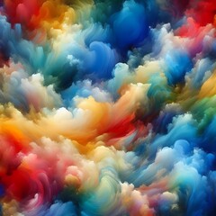Vibrant swirling clouds filled with colors in a beautiful abstract landscape