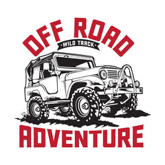 Off road Adventure illustration design, perfect for t shirt design