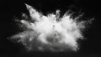 Explosive white powder cloud