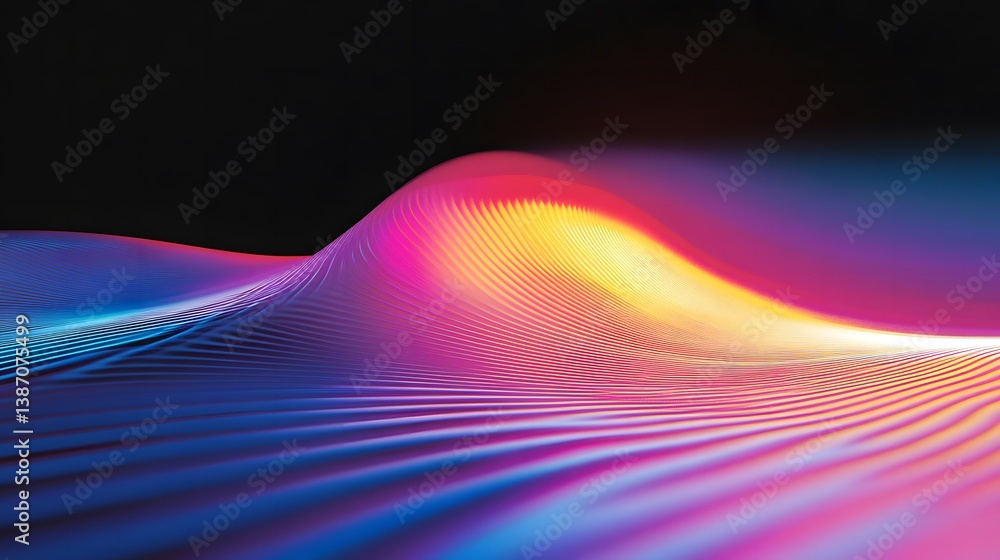 Poster abstract wave of light with gradient colors