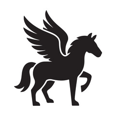 cute pegasus horse animals unicorn clipart cartoon icon set vector design illustrations