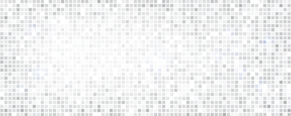 Disco ball seamless pattern. Disco party glitter silver background, sparkle mosaic tile