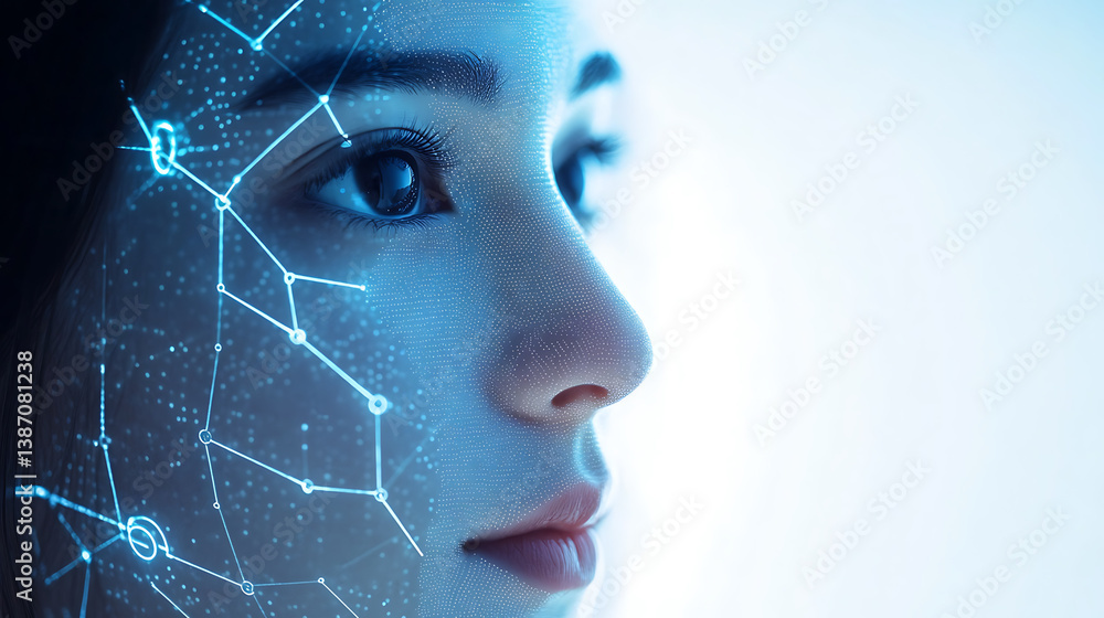 Poster an ai powered system improving facial recognition technology by analyzing facial features, emotions,