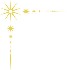 Obraz premium Celestial magic border. Mystic ornament with sun and stars. Astrology corner element and elegant divider with spiritual symbols. Vintage decoration with esoteric signs.