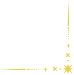 Celestial magic border. Mystic ornament with sun and stars. Astrology corner element and elegant divider with spiritual symbols. Vintage decoration with esoteric signs.