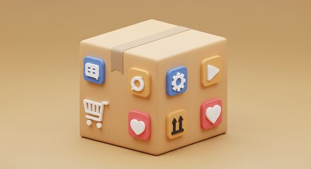 Obraz premium The Digital Delivery Box AI Generated