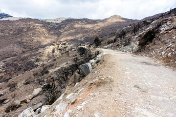 Burnt Penteli Hills and Saints Asomatos Chapel
