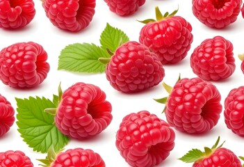ripe raspberry isolated on white background