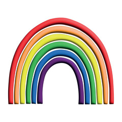 Fototapeta premium Colorful rainbow shape Gay pride flag Happy pride day LGBTQ community Pride Month Vector 3d clipart for posters, stickers, logo, cards