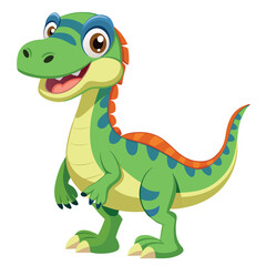 Obraz premium Cartoon dinosaur animation with white background