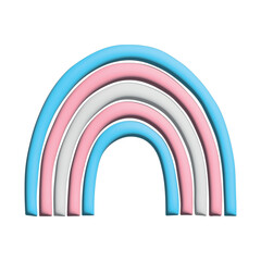 Fototapeta premium Colorful rainbow shape Transgender pride flag Happy pride day LGBTQ community Pride Month Vector 3d clipart for posters, stickers, logo, cards