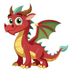 Cartoon dragon animation illustration no background