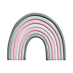 Fototapeta premium Colorful rainbow shape Demigirl pride flag Happy pride day LGBTQ community Pride Month Vector 3d clipart for posters, stickers, logo, cards