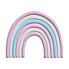 Fototapeta premium Colorful rainbow shape Intersex pride flag Happy pride day LGBTQ community Pride Month Vector 3d clipart for posters, stickers, logo, cards