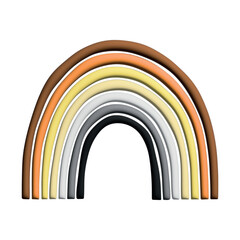 Fototapeta premium Colorful rainbow shape Bear pride flag Happy pride day LGBTQ community Pride Month Vector 3d clipart for posters, stickers, logo, cards