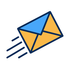 Flying Envelope Representing Sent Mail or Message Icon Design