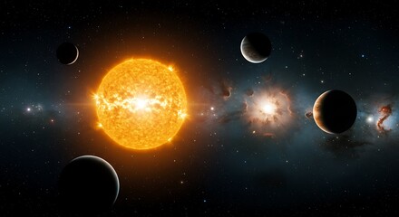 Solar Flare's Embrace: A Cosmic Dance AI Generated