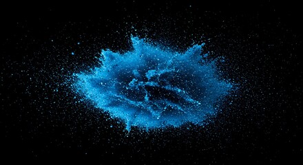 Frozen Blue Explosion: 3D Render AI Generated