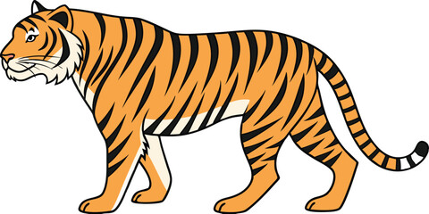 Vector Tiger Illustration - Bold and Striking Animal Design for Art Projects