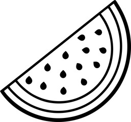 Watermelon black outline